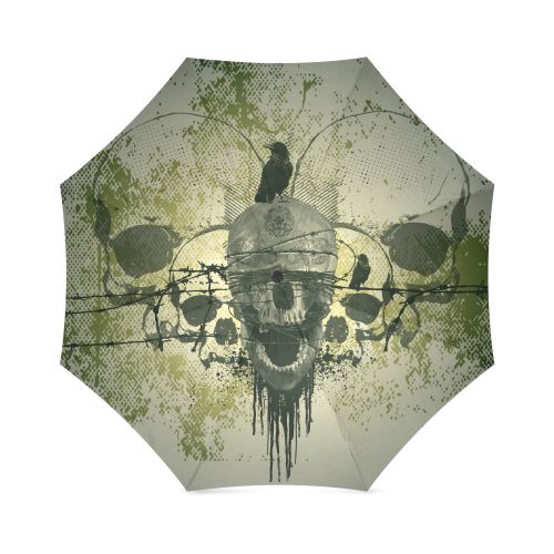 Skull with crow Foldable Umbrella (Model U01)
