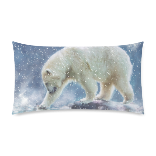 A polar bear at the water Custom Rectangle Pillow Case 20"x36" (one side)