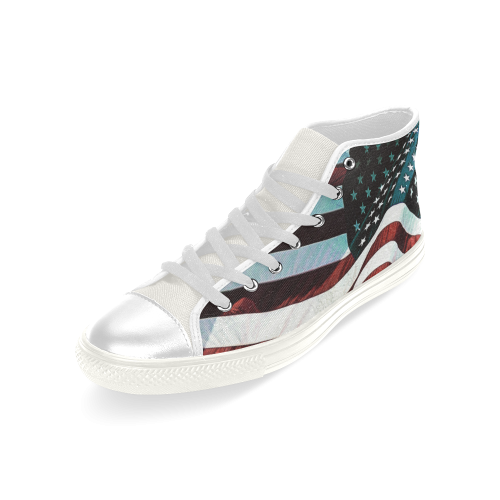 A abstract waving usa flag Men’s Classic High Top Canvas Shoes (Model 017)
