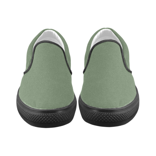 Vineyard Green Men's Unusual Slip-on Canvas Shoes (Model 019)