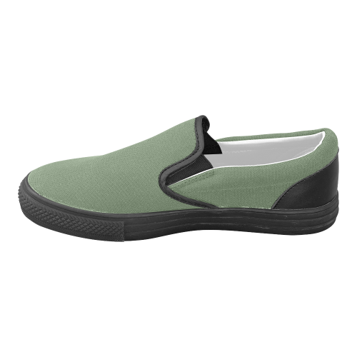 Vineyard Green Men's Unusual Slip-on Canvas Shoes (Model 019)