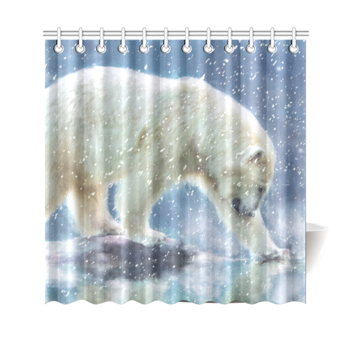 A polar bear at the water Shower Curtain 69"x70"