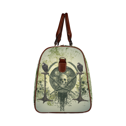Skull with crow Waterproof Travel Bag/Large (Model 1639)