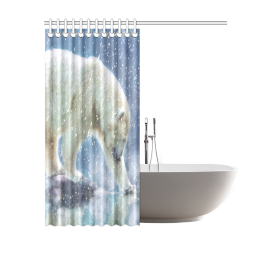 A polar bear at the water Shower Curtain 60"x72"