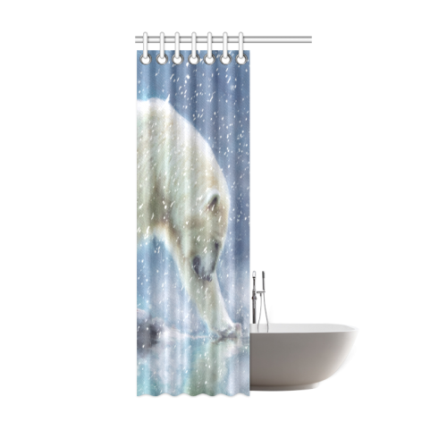 A polar bear at the water Shower Curtain 36"x72"