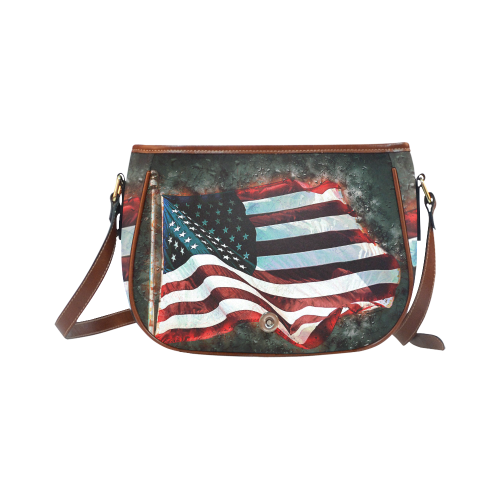 A abstract waving usa flag Saddle Bag/Large (Model 1649)