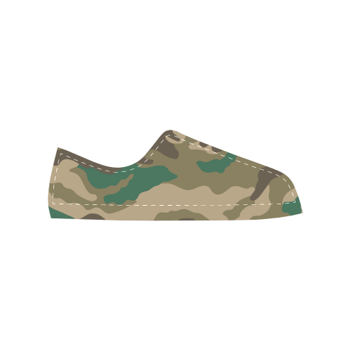 Woodland Camo Men's Classic Canvas Shoes (Model 018)