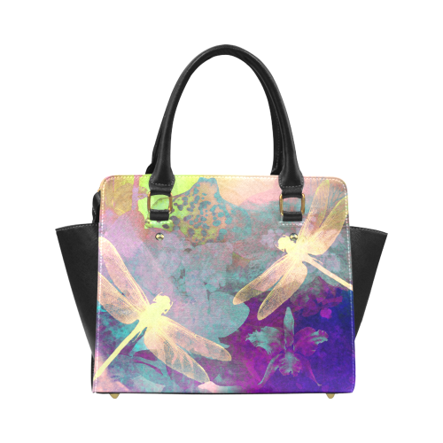 Dragonflies and Orchids Classic Shoulder Handbag (Model 1653)