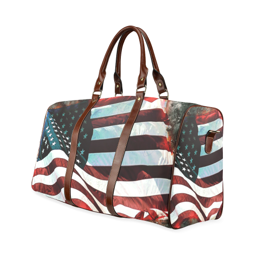 A abstract waving usa flag Waterproof Travel Bag/Small (Model 1639)