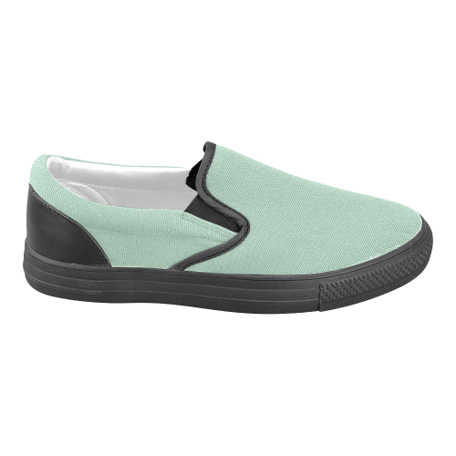 Grayed Jade Men's Unusual Slip-on Canvas Shoes (Model 019)