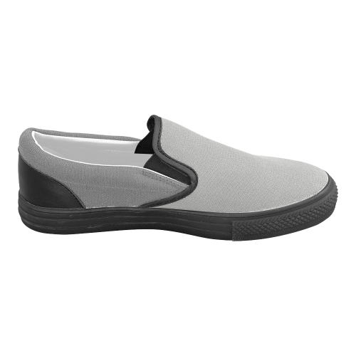 Silver and Steel Gray Men's Unusual Slip-on Canvas Shoes (Model 019)