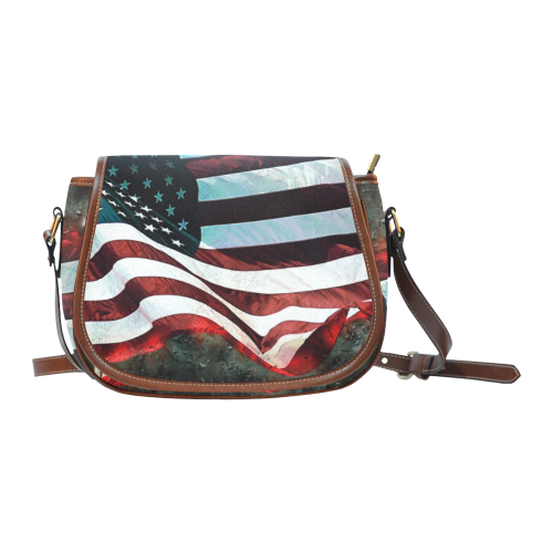 A abstract waving usa flag Saddle Bag/Large (Model 1649)