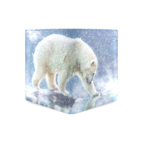 A polar bear at the water Men's Leather Wallet (Model 1612)