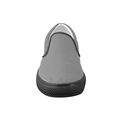 Steel Gray Men's Unusual Slip-on Canvas Shoes (Model 019)