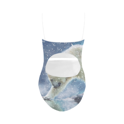 A polar bear at the water Strap Swimsuit ( Model S05)