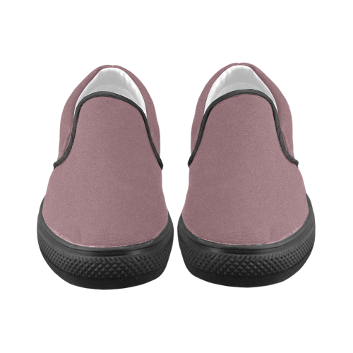 Crushed Berry Men's Unusual Slip-on Canvas Shoes (Model 019)