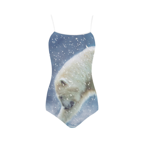 A polar bear at the water Strap Swimsuit ( Model S05)