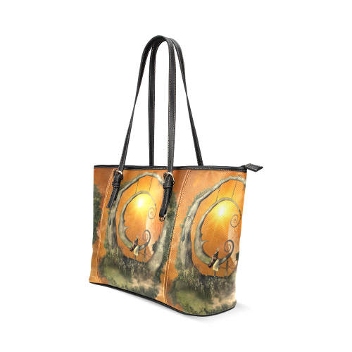 The moon Leather Tote Bag/Large (Model 1640)