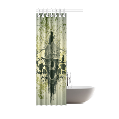 Skull with crow Shower Curtain 36"x72"