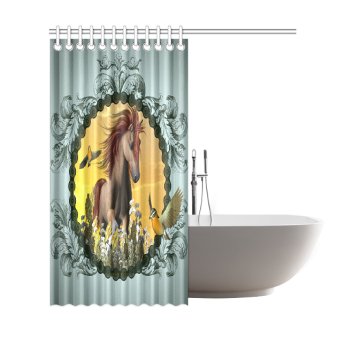 Horse with birds Shower Curtain 69"x72"