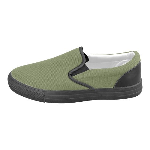 Cedar Green Men's Unusual Slip-on Canvas Shoes (Model 019)