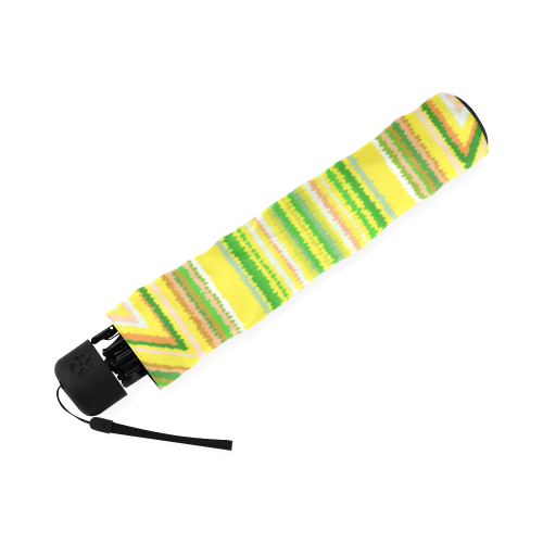 Yellow and Green Crystalized Lines Foldable Umbrella (Model U01)