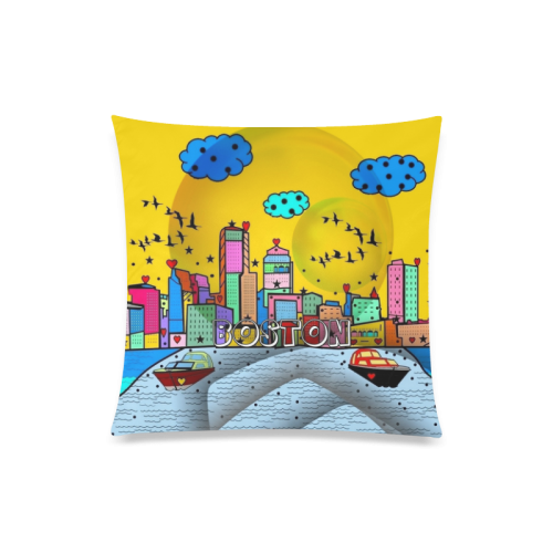 Boston by Nico Bielow Custom Zippered Pillow Case 20"x20"(Twin Sides)