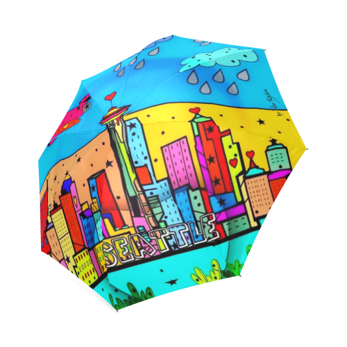 Seattle by Nico Bielow Foldable Umbrella (Model U01)