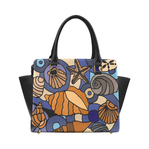 Colorful Artistic Seashells Abstract Art Classic Shoulder Handbag (Model 1653)