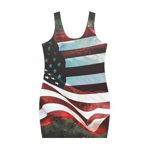 A abstract waving usa flag Medea Vest Dress (Model D06)