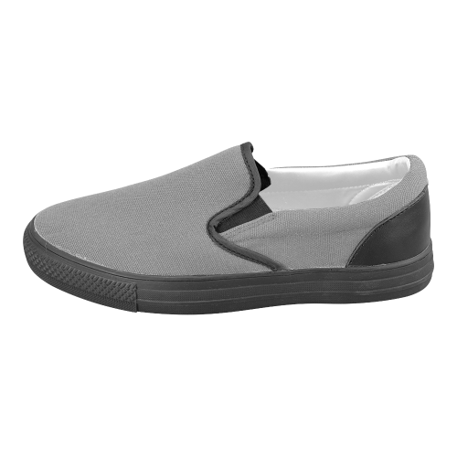 Steel Gray Men's Unusual Slip-on Canvas Shoes (Model 019)