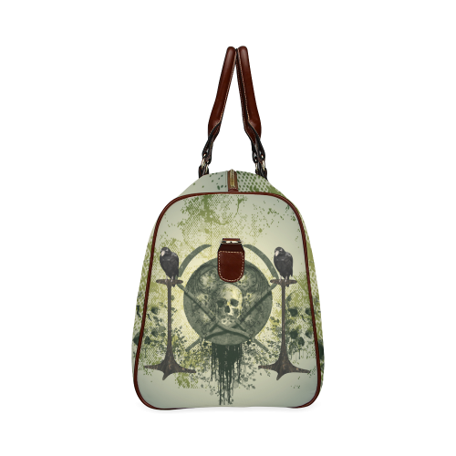 Skull with crow Waterproof Travel Bag/Large (Model 1639)