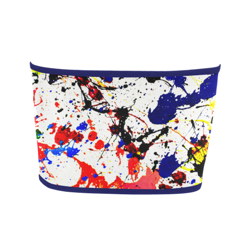 Blue & Red Paint Splatter Bandeau Top