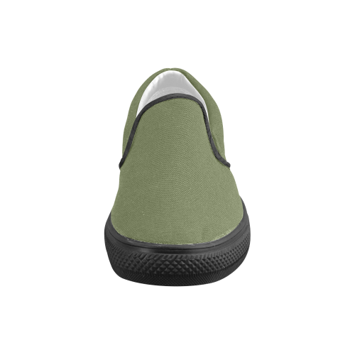 Cedar Green Men's Unusual Slip-on Canvas Shoes (Model 019)