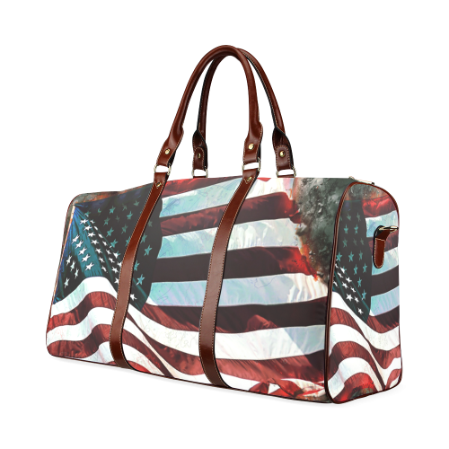 A abstract waving usa flag Waterproof Travel Bag/Small (Model 1639)