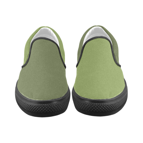 Cedar and Peridot Green Men's Unusual Slip-on Canvas Shoes (Model 019)