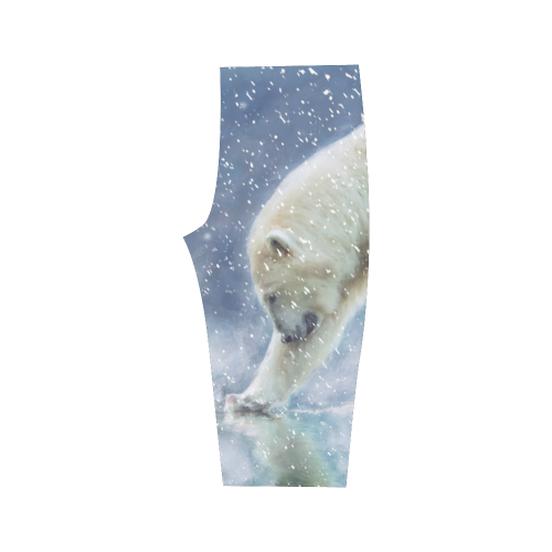 A polar bear at the water Hestia Cropped Leggings (Model L03)