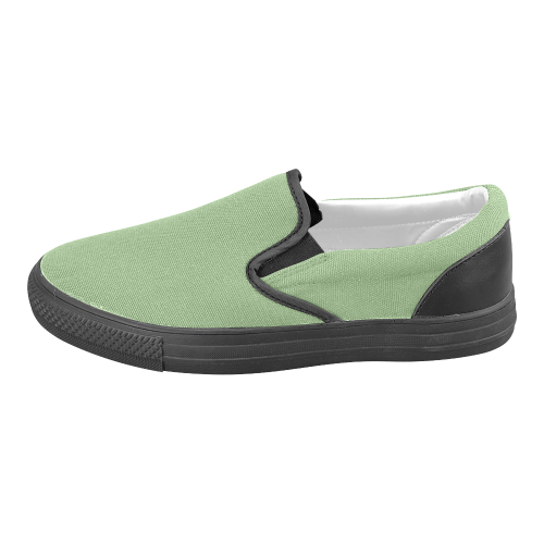 Green Tea Men's Unusual Slip-on Canvas Shoes (Model 019)