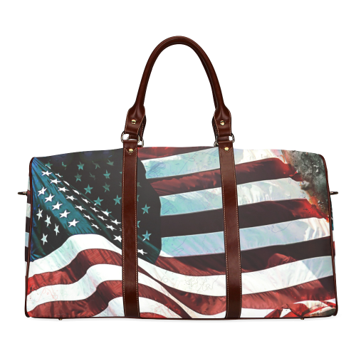 A abstract waving usa flag Waterproof Travel Bag/Large (Model 1639)