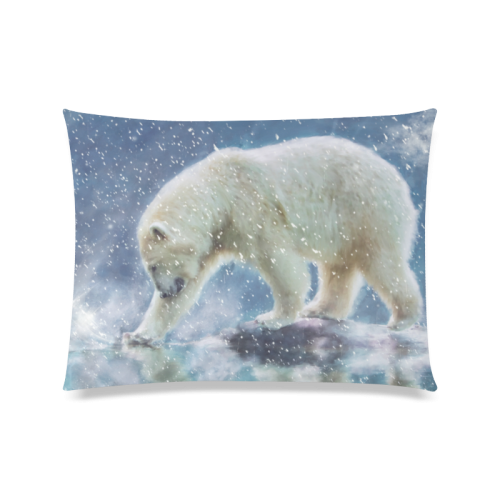 A polar bear at the water Custom Zippered Pillow Case 20"x26"(Twin Sides)