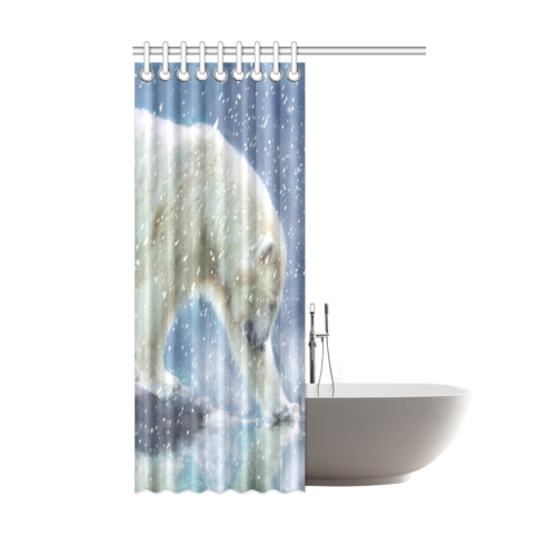 A polar bear at the water Shower Curtain 48"x72"