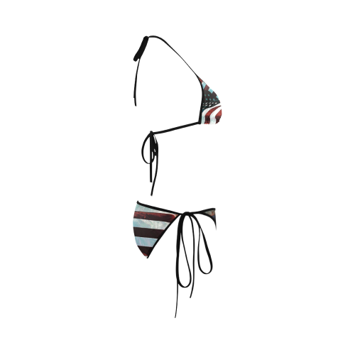 A abstract waving usa flag Custom Bikini Swimsuit