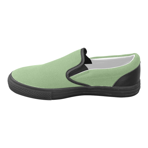 Green Tea Men's Unusual Slip-on Canvas Shoes (Model 019)