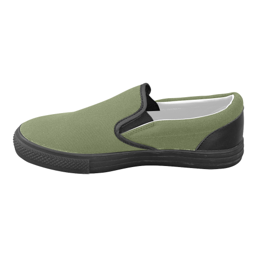 Cedar Green Men's Unusual Slip-on Canvas Shoes (Model 019)