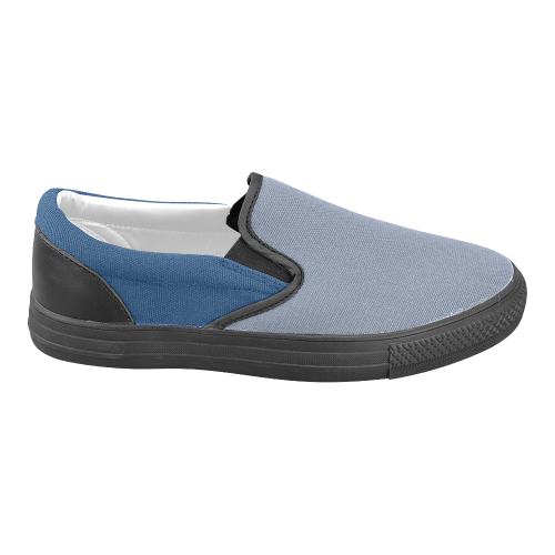 Stonewash and Cool Black Men's Unusual Slip-on Canvas Shoes (Model 019)