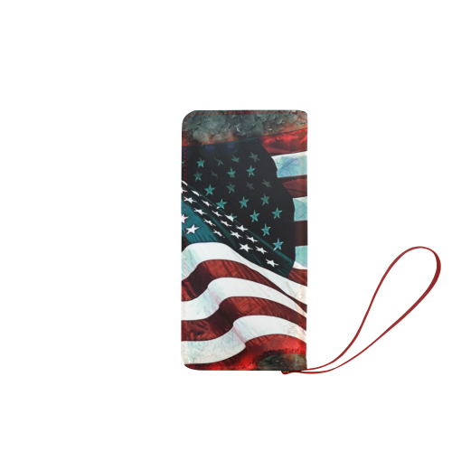 A abstract waving usa flag Women's Clutch Wallet (Model 1637)