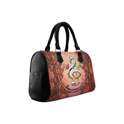 Clef with birds Boston Handbag (Model 1621)