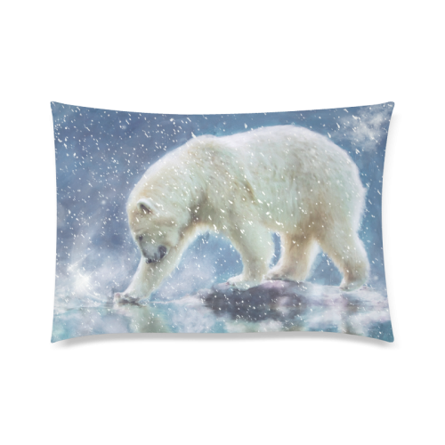 A polar bear at the water Custom Zippered Pillow Case 20"x30" (one side)