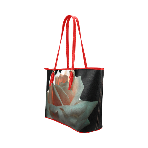 A Beautiful Rose Leather Tote Bag/Small (Model 1651)