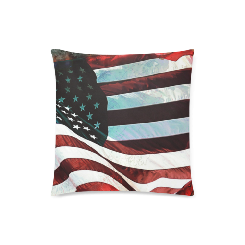 A abstract waving usa flag Custom Zippered Pillow Case 18"x18"(Twin Sides)